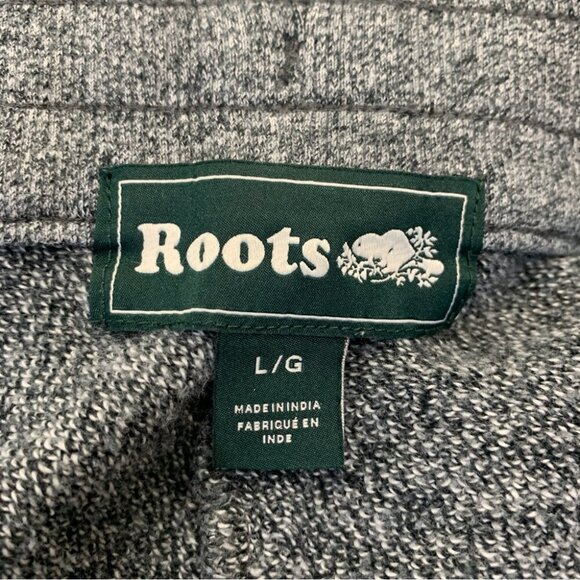 Roots Sweat Shorts Womens Large Grey Salt and Pepper Midrise Cotton Athleisure - Picture 4 of 7
